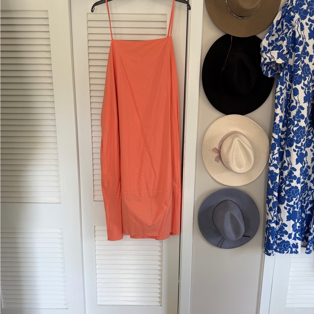 Elegant Coral Midi Dress